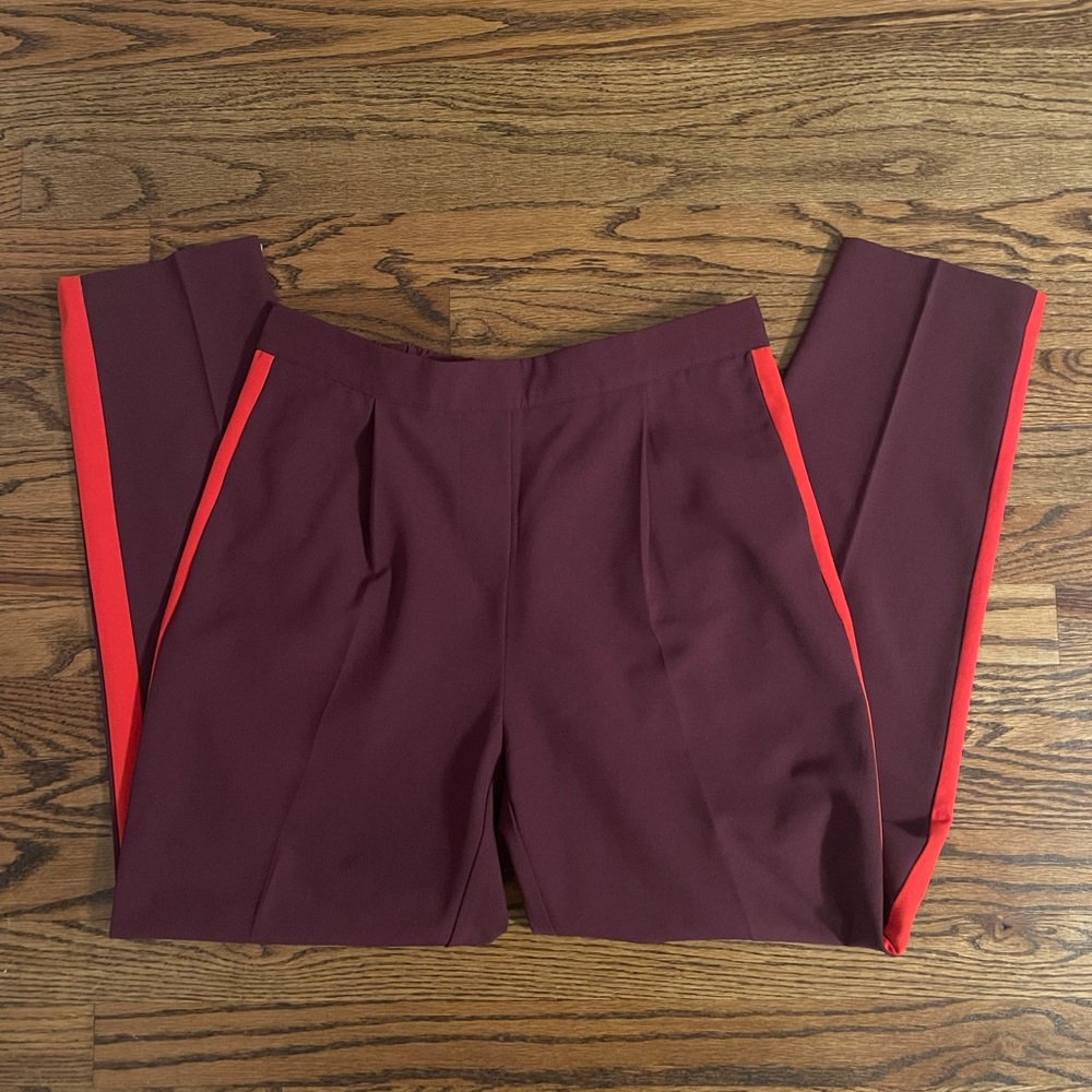 Oasis Maroon and Bright Red Track Trouser